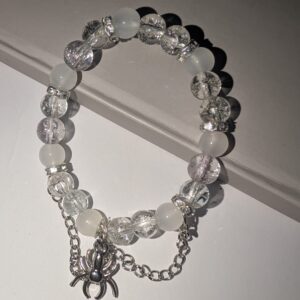 Alternative view of White-Silver Spider Bracelet