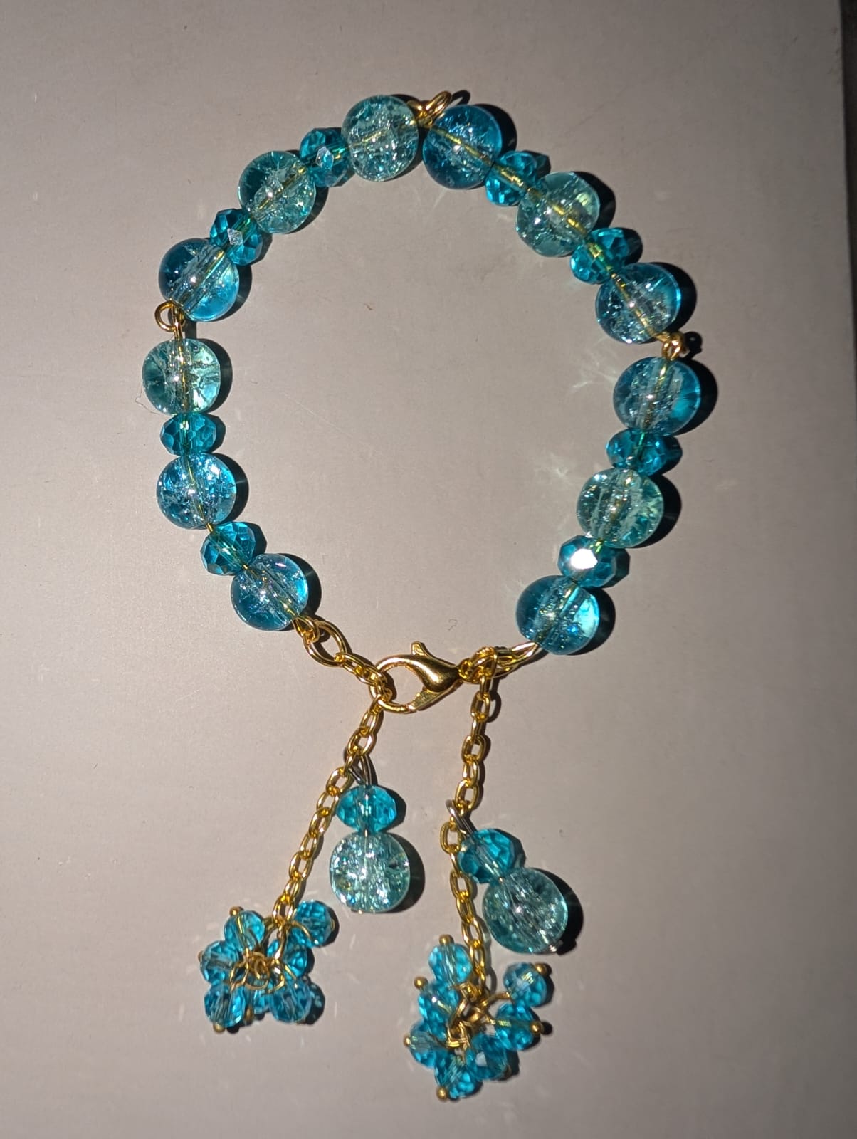Eye With-Gold Chain Blue Bracelet