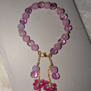 Eye With-Gold Chain Purple Bracelet