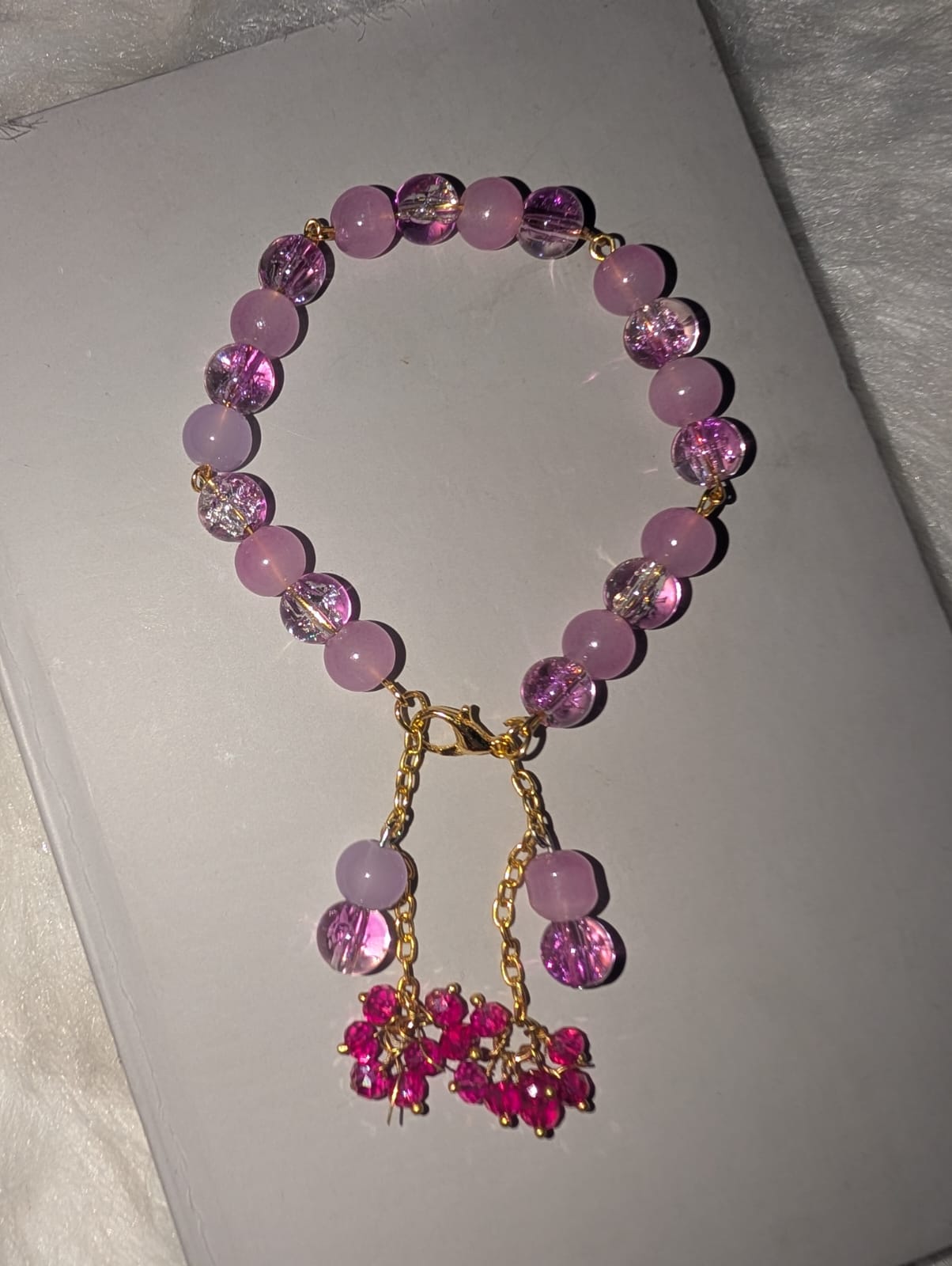 Eye With-Gold Chain Purple Bracelet