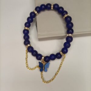Butterfly Blue Gold-Chain Bracelet