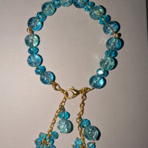 Eye With-Gold Chain Blue Bracelet - Image 3