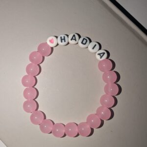 Pink Name-Heart Bracelet