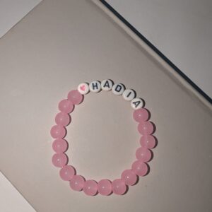 Alternative view of Pink Name-Heart Bracelet
